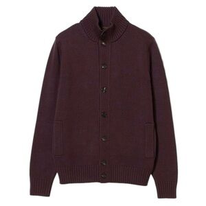 Banana Republic Men's Cotton Cardigan Sweater Jacket Maroon Size Medium NEW